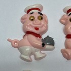 Vintage 1960   s-70 Refrigerator Pig Googly Eye 6 Piece Magnets Set