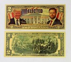 100 Pcs Us   2 Dollar Crafts Banknotes President Trump Golden Color Notes Money