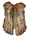 Antique Santo Religious Large Pair Of Cedars Wood Pair Of Foots