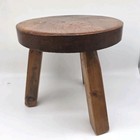 Mcm Wood Tripod Milking Stool Rustic Vintage Folk Cottage 3 Legged 10 