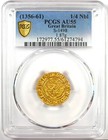 1356-61 Gold England Britain Edward Iii Gold 1 4 Noble Coin  Certified Pcgs Au55