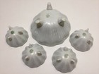 Antique Nippon Hand Painted Footed Nut Bowls - Set Of 5 - 1 Master And 4 Serving