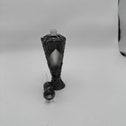 25ml Antique Silver Vintage Glass Perfume Bottle With Sunflower Pattern - Refil