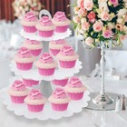 White Cupcake Stand Tower 3-tier Cardboard Display Dessert Holder For Parties