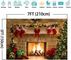 Fireplace Holiday Photography Backdrop Photo Booths Studio Props Vinyl 7x5ft    