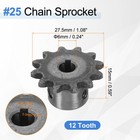  25 Chain Roller Sprocket 6mm Bore 27 5mm Od  12 Tooth With 2x0 9mm Keyway