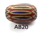 Beautiful Old Venetian Made Chevron African Trade Bead  Ab20  Bg 90