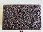 Vintage Anglo-indian Kashmir Carved Walnut Wood Jewelry   Trinket Box Animals