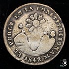 Ecuador  Quito Mint  4 Reales 1842  Silver Coin