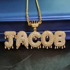 Custom Name Bubble Letters Pendant Necklace Zirconia Jewelry Crown Hip Hop Gifts