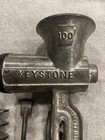 Vintage Keystone No  100 Table Mount Hand Crank Meat Grinder Complete