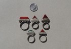 Lot Of 5 Antique Silver And Agate Rings Pendants Tuareg Mali  3