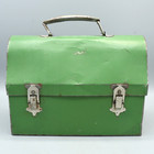 American Thermos Company Metal Lunchbox Vintage 1940s Green Star Dome Top