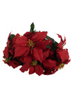 Lot Of Artificial Poinsettia Flower Bush Velvet Holiday Bouquet 19  Tall