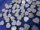 Vintage White Opaque Heart Shank Buttone 14mm Lot Of 4 Aa1