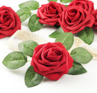 50 Pcs Artificial Flowers Red Roses Bulk  Real Looking Foam Fake Roses With Stem