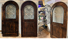 Solid Alder Wrought Iron  Door Flemish Glass Arched In Stock Ships Immediately