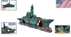 9-inch Resin Shipwreck Aquarium Decoration - Eco-friendly Fish Tank Ornament
