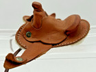Vintage Miniature Horse Saddle Hand Stamped And Tooled Leather Sherpa Equestrian