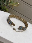 Antique Italian 800 Silver Filigree Blue Enamel Bracelet Vintage 12k Gf Chain