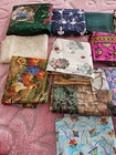 Lot Of 14 Half Yards Of Colorful Cotton Fabrics Novelty Designs No Duplicates 