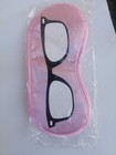 Pink Novelty Sleep Eye Mask Glasses Design Soft Satin Blindfold Travel Rest Gift