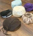 Lot Of 7 Vintage Ladies Hats As Is Condition  Wool  Cloth  Fur  Netting