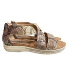 Adrienne Vittadini Women s Snake Print Cary Open Toe Casual Strappy Sz 9  5 Nwb