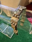 Vintage Signed Mexico Carved Abalone Hinge Panel Alpaca Silver Bracelet 7   