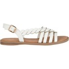 Journee Solay White Buckle Sandals Women Size 6 Cushioned New Box