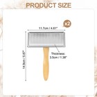 Wool Carder Brush 2 Large  Silver wood Color