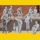 O Scale 1 48 Resin Everyday Figures People Batch E N001   n250 On3 On30 Lionel