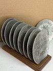 Vintage Wendell August Set Of 8 Forge Coasters   Stand Hammered Aluminum 4 1 2   