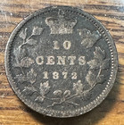 1872-h Key Canada 5 Cents Nice Original Fine  Chrc