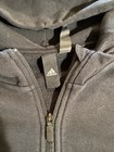 Adidas Men s Black Pullover Hoodie 1 4 Zip Hooded Pockets White 3-stripes