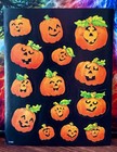 Vintage American Greeting Cards Pumpkin jack-o-lantern Happy Face Stickers