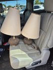 Two Vintage Mid-century Modern Cork  brass  Table Lamp Retro 1960 s-1970 s