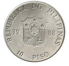 Philippines 10 Piso  1988  Km  250  Mint  Commemorative