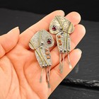 Artist Made Mixed Metal Sterling Silver Stud Dangle Earrings