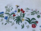 Baroness Rapisardi Gardening Hand Embroidered Placemat Tray Cloth Linen Italy