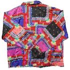 Vintage Murell Silk Print Bomber Jacket Multicolor Baroque Style Womens M