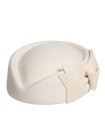 White Wool Felt Fascinator Hats Wedding Bride Tea Party Dress Beret Hat With Bow