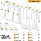 36 6-59  Extra Wide Baby Gate For Stairs  Auto Close Dog Gate White