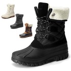 Women Lace Up Snow Boots Mid Calf Warm Warm Insulated  Winter Duck Boots