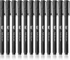 Black Felt Tip Pens  Fine Point  12 Pack  Fast Drying  No Smear  Bible Journa   