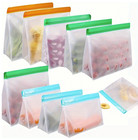 1 Set 3pcs Silicone Food Storage Bags - Gallon  Sandwich   Snack Size - New