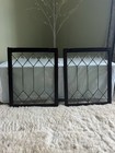 Pair Antique Beveled Leaded Glass Cabinet Doors Victorian Architectural Panels