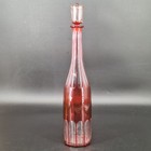 Vintage Cranberry Cut To Clear Crystal Decanter W  Stopper 15 