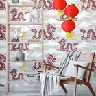 Reusable Plastic Wall Stencil Template 23 2x37 4    Seamless   Dragons Chinoiserie
