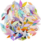 Iridescent Petal Mosaic Tiles  Hand-polished Stained Glass Tile For Flower Desig